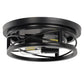 10.6 in. 2-Light Black Farmhouse Flush Mount with Drum Metal Cage Shade for Entryway Bedroom(2-Pack)