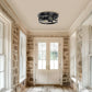 10.6 in. 2-Light Black Farmhouse Flush Mount with Drum Metal Cage Shade for Entryway Bedroom(2-Pack)