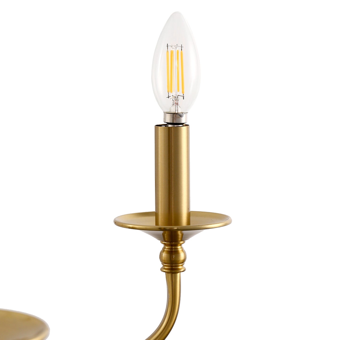 6-Light Gold Candle Rustic Industrial Iron Chandeliers for Dining Room Living Room