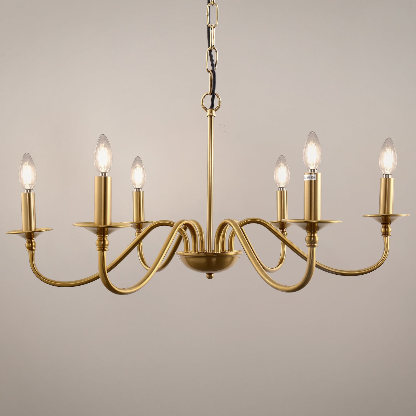 6-Light Gold Candle Rustic Industrial Iron Chandeliers for Dining Room Living Room