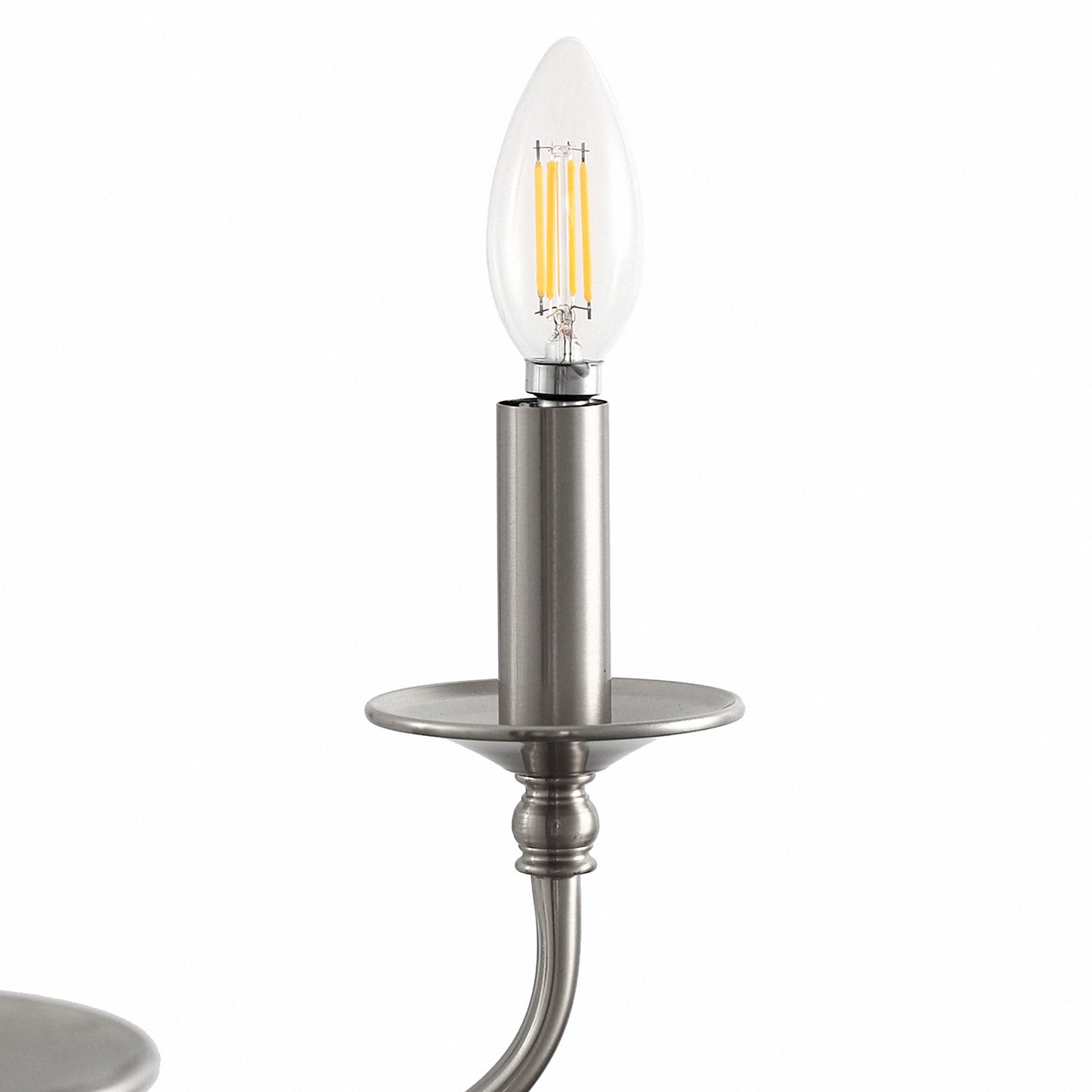 6-Light Nickel Candle Rustic Industrial Iron Chandeliers for Dining Room Living Room