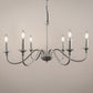 6-Light Nickel Candle Rustic Industrial Iron Chandeliers for Dining Room Living Room