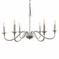6-Light Nickel Candle Rustic Industrial Iron Chandeliers for Dining Room Living Room