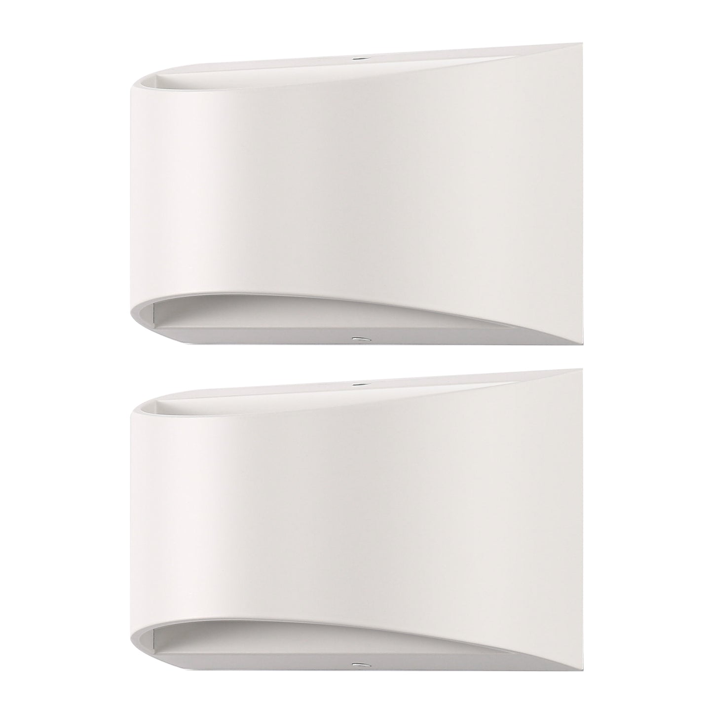 8.03 in. 1-Light White Modern Lantern Wall Sconce, Up and Down Wall Mount Light Living Room Bedroom Hallway (2-Pack)
