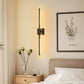 2-Light Black LED Wall Sconce with Remote Control, Wireless Installation, USB Charging, Wall Decor Set of 2