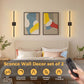 2-Light Black LED Wall Sconce with Remote Control, Wireless Installation, USB Charging, Wall Decor Set of 2