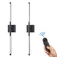 2-Light Black LED Wall Sconce with Remote Control, Wireless Installation, USB Charging, Wall Decor Set of 2