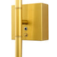 2-Light Gold Dimmable LED Wall Sconce with Remote Control, Wireless Installation, USB Charging, Wall Decor(2-Pack)