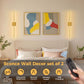 2-Light Gold Dimmable LED Wall Sconce with Remote Control, Wireless Installation, USB Charging, Wall Decor(2-Pack)