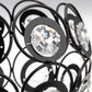 7 in. 1-Light Black Semi Flush Mount Ceiling Light Fixture with Antique Metal Crystal Shade