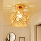 YANSUN 7 in. 1-Light Gold Mini Crystal Semi-Flush Mount with Elegant and Modern Look