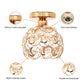 YANSUN 7 in. 1-Light Gold Mini Crystal Semi-Flush Mount with Elegant and Modern Look