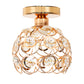 YANSUN 7 in. 1-Light Gold Mini Crystal Semi-Flush Mount with Elegant and Modern Look