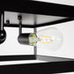 YANSUN 11 in. 2-Light Black Farmhouse Caged Square Flush Mount Industrial Vintage Ceiling Lighting