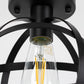 YANSUN Black Spherical Ceiling Light Fixture, Vintage Semi-Flush Mount Ceiling Light for Hallway Stairway Porch Bedroom Kitchen