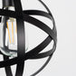 YANSUN Black Spherical Ceiling Light Fixture, Vintage Semi-Flush Mount Ceiling Light for Hallway Stairway Porch Bedroom Kitchen