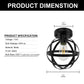 YANSUN Black Spherical Ceiling Light Fixture, Vintage Semi-Flush Mount Ceiling Light for Hallway Stairway Porch Bedroom Kitchen