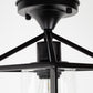 YANSUN 7 in. 1-Light Black Farmhouse Retro Cage Semi Flush Mount