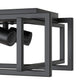 11.41 in. 4-Light Industrial Caged Flush Mount , Metal Black Square Ceiling Light Fixtures for Kitchen Island