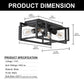 YANSUN 11.41 in. 4-Light Industrial Caged Flush Mount , Metal Black Square Ceiling Light Fixtures for Kitchen Island