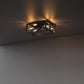 YANSUN 11.41 in. 4-Light Industrial Caged Flush Mount , Metal Black Square Ceiling Light Fixtures for Kitchen Island