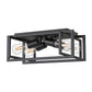 11.41 in. 4-Light Industrial Caged Flush Mount , Metal Black Square Ceiling Light Fixtures for Kitchen Island