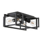 11.41 in. 4-Light Industrial Caged Flush Mount , Metal Black Square Ceiling Light Fixtures for Kitchen Island