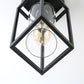 YANSUN 5.51 in. 1-Light Black Metal Frame Flush Mount with Clear Glass Shade