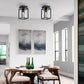 YANSUN 5.51 in. 1-Light Black Metal Frame Flush Mount with Clear Glass Shade