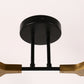 35 in. 6-Light Black and Gold Modern Sputnik Semi-Flush Mount, for Bedroom Living Room Hallway