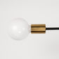 35 in. 6-Light Black and Gold Modern Sputnik Semi-Flush Mount, for Bedroom Living Room Hallway