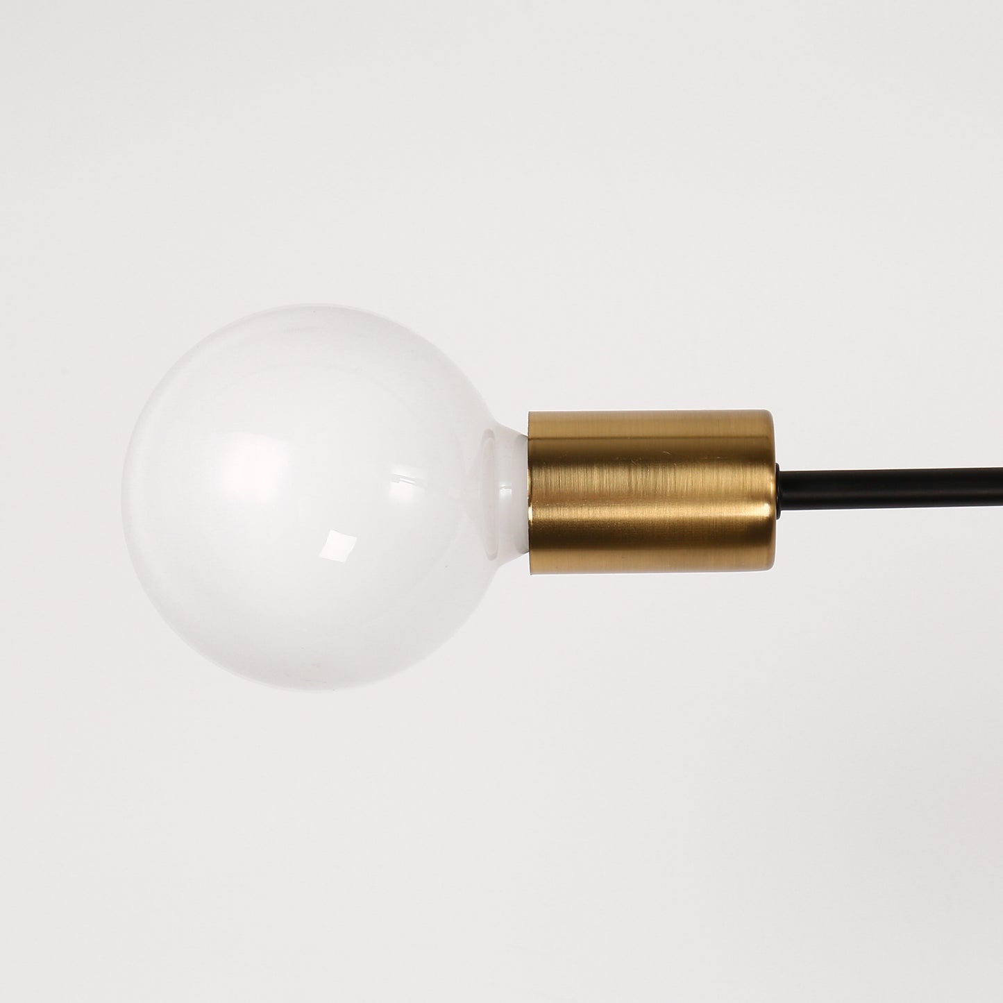 35 in. 6-Light Black and Gold Modern Sputnik Semi-Flush Mount, for Bedroom Living Room Hallway