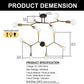 35 in. 6-Light Black and Gold Modern Sputnik Semi-Flush Mount, for Bedroom Living Room Hallway