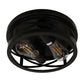 11 in. 2-Light Black Farmhouse Flush Mount with Drum Metal Cage Shade for Entryway Bedroom (2-Pack)
