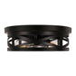 11 in. 2-Light Black Farmhouse Flush Mount with Drum Metal Cage Shade for Entryway Bedroom (2-Pack)