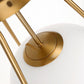 YANSUN 1-Light Gold Mid Century Modern Globe Semi Flush Mount Ceiling Light with White Frosted Glass Shade for Living Room Dinning Room