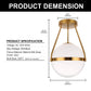 YANSUN 1-Light Gold Mid Century Modern Globe Semi Flush Mount Ceiling Light with White Frosted Glass Shade for Living Room Dinning Room