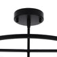 YANSUN 17 in. 4-Light Black Industria Caged Drum Ceiling Semi-Flush Mount Light for Kitchen Island Dining Room
