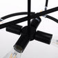 YANSUN 17 in. 4-Light Black Industria Caged Drum Ceiling Semi-Flush Mount Light for Kitchen Island Dining Room