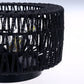 11.8 in. 3-Light Black Rattan Flush Mount Ceiling Light with Hand-Woven Cage Shaded for Hallway Bedroom