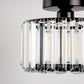 10 in. 1-Light Black Modern Semi-Flush Mount with Crystal Shade and No Bulbs Included