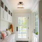 10 in. 1-Light Black Modern Semi-Flush Mount with Crystal Shade and No Bulbs Included