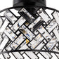 8 in. 1-Light Black Modern Semi-Flush Mount with Shade and No Bulbs Included
