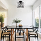 8 in. 1-Light Black Modern Semi-Flush Mount with Shade and No Bulbs Included