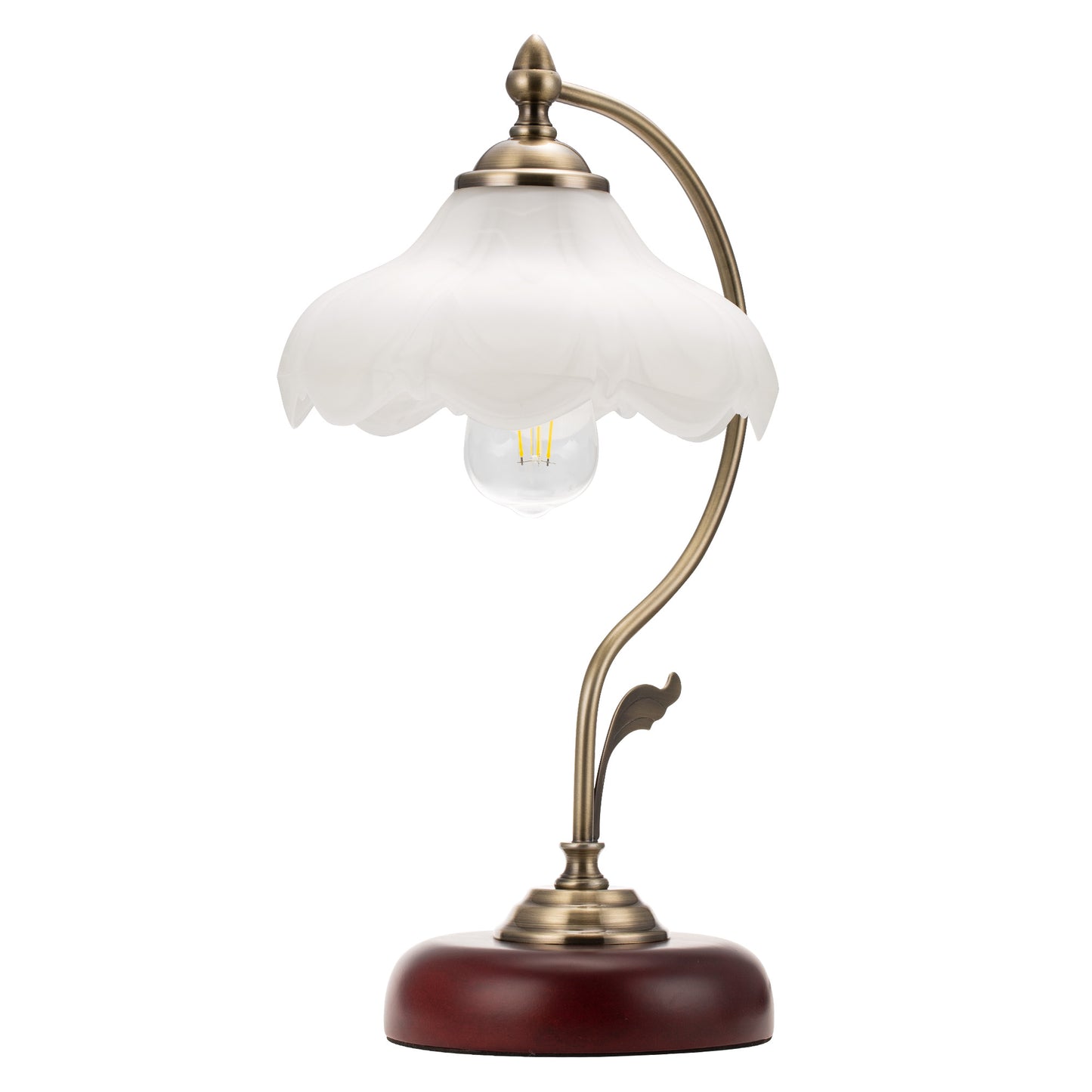 YANSUN 16.93 in. 1-Light Brass Dome Metal Table Lamp - Vintage Retro Traditional Style, for Living Room, Bedroom, or Office