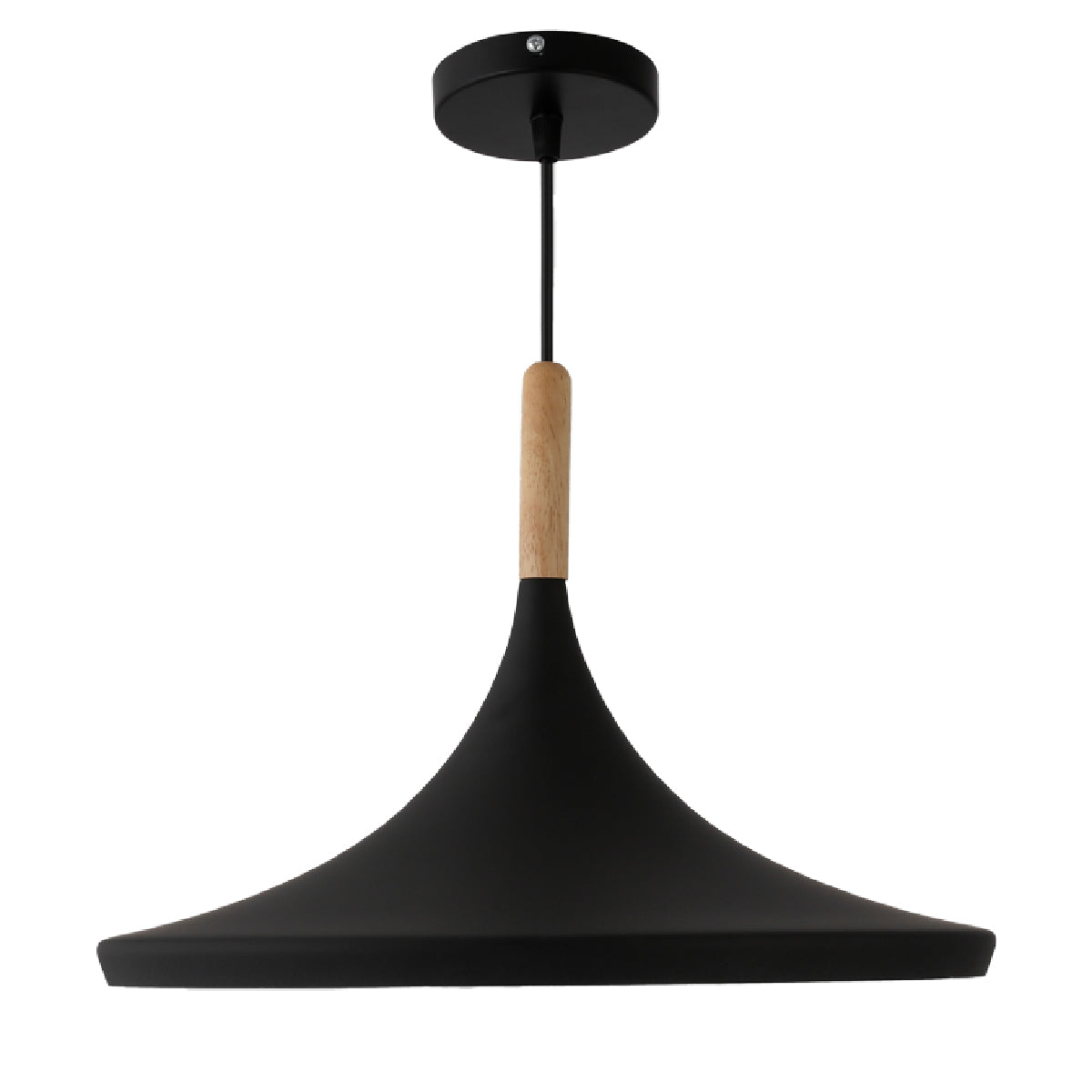 YANSUN 1-Light Industrial Farmhouse Hanging Black Pendant Ceiling Light with Metal Shade for Kitchen Island Dinning Room