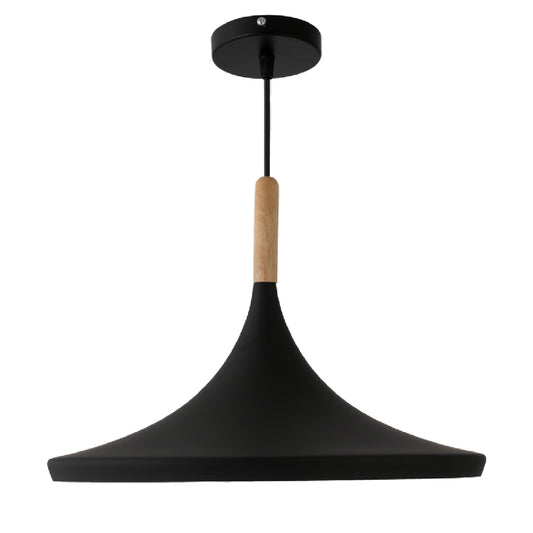 YANSUN 1-Light Industrial Farmhouse Hanging Black Pendant Ceiling Light with Metal Shade for Kitchen Island Dinning Room