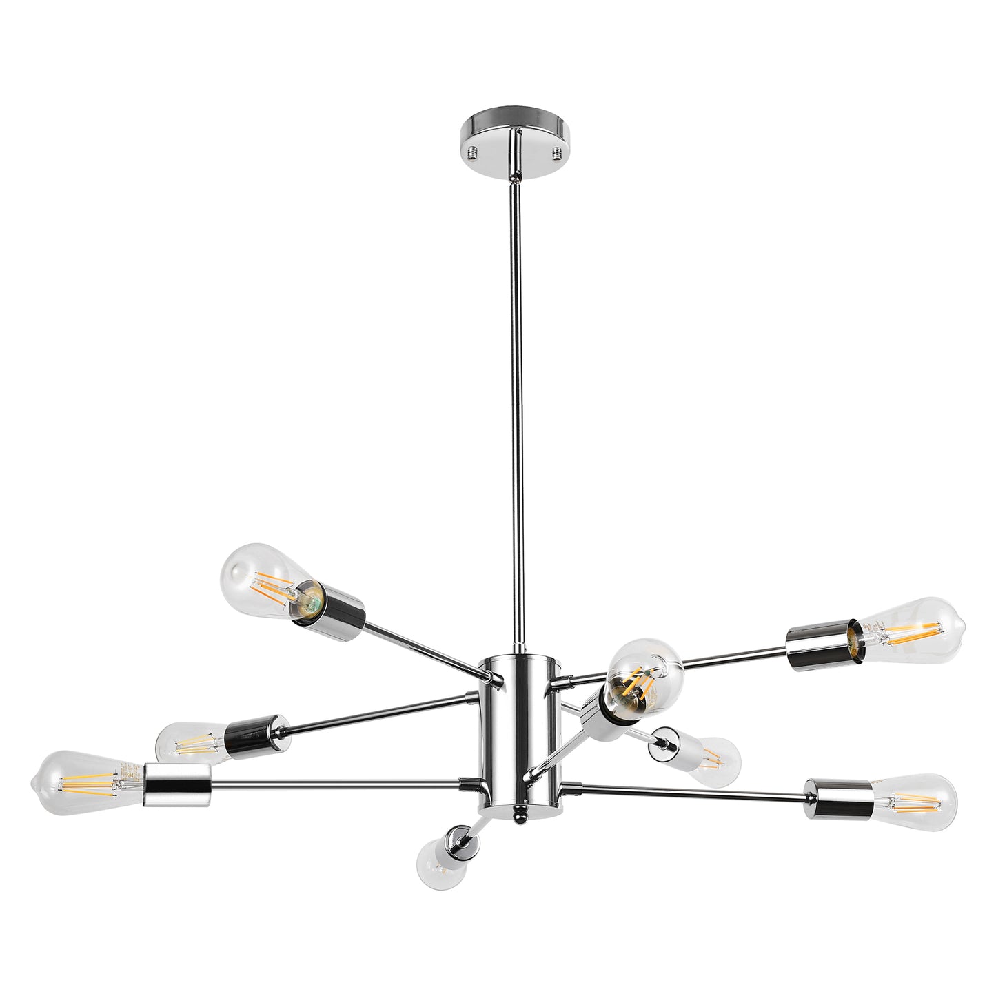 8-Light Chrome Modern Sputnik Chandelier Pendant Lighting Industrial Light Fixture for Living Room Dining Room