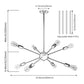 YANSUN 8-Light Black Sputnik Chandeliers, Modern Ceiling Light Fixture, Farmhouse Chandelier, Kitchen Light Fixtures Pendant