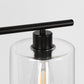 4-Light Matte Black Modern Island Chandelier Fixture with Clear Glass Shades